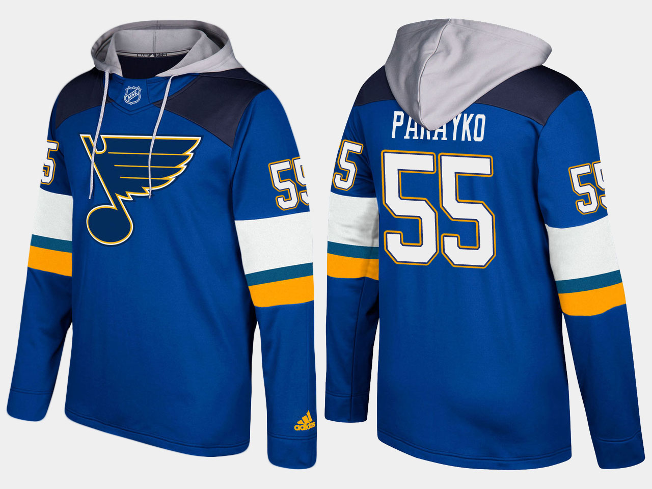 Men NHL St.Louis blues 55 colton parayko blue hoodie